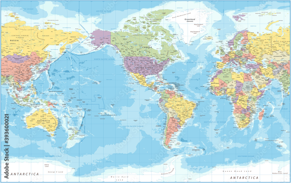 Map with N&S America centered